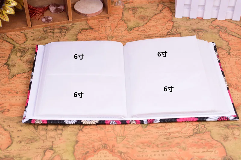 New 4R Vintage Photo Album In 6 Inch Flower Leather Photo Albums for Lover Baby Wedding Scrapbooking 200 Pockets Interleaf Type