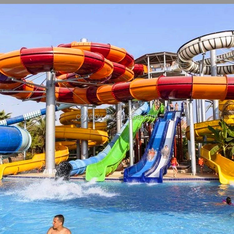 Water Slide Customization for Large Water Park and Water Playground Design Expert with Fiberglass Slide Equipment Supply