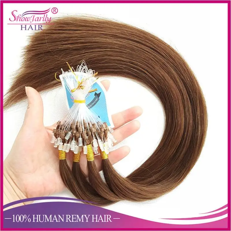 100 кератин наконечником человеческие волосы для наращивания на микро-кольце ссылки волос 30 дюймов Вьетнам микро шарик Пряди человеческих