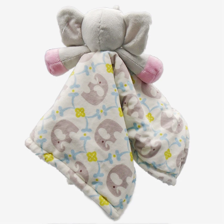 Plush Pink Elephant Doudou Kids Non-stimulating Soft Doudou Comforter Doudouwith Cute Elephant Head
