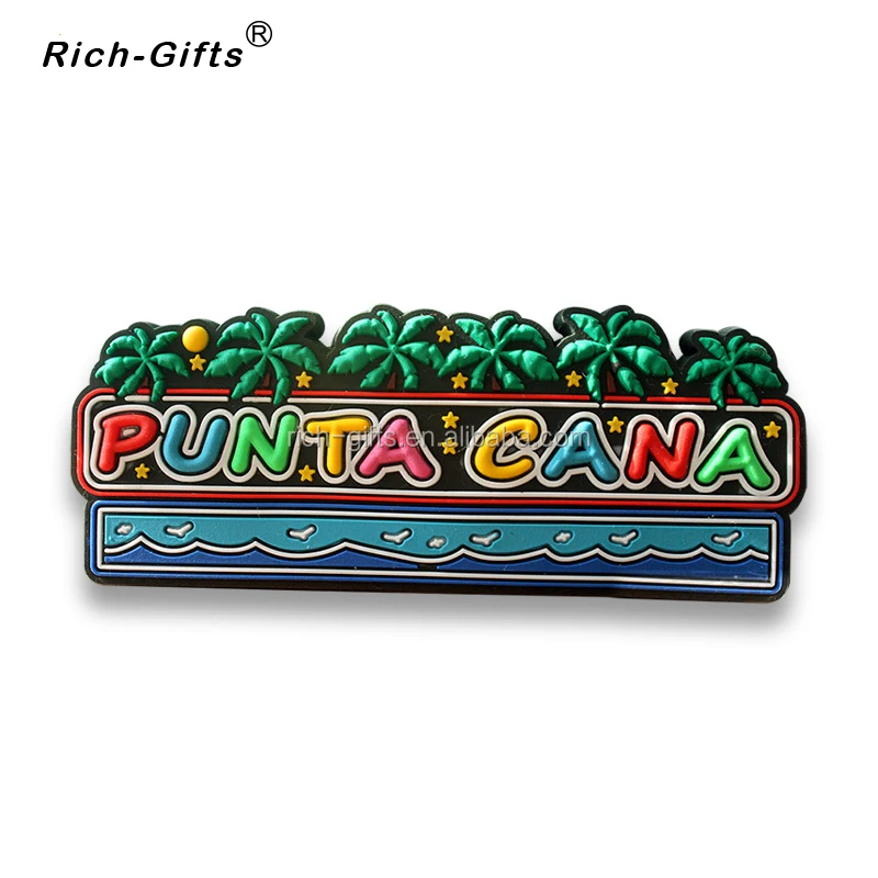 
Custom cartoon 3D soft PVC magnet fridge magnet with flip flop LOGO for Punta Cana 