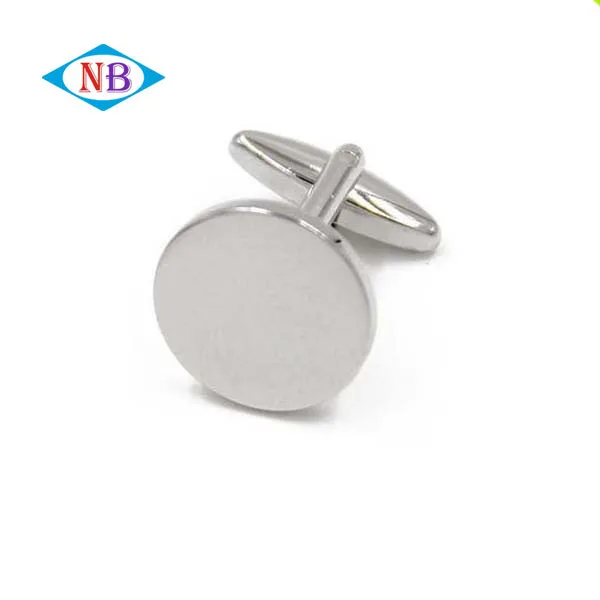Высококачественные пустые круглые запонки Hig, Заказные мужские серебряные запонки