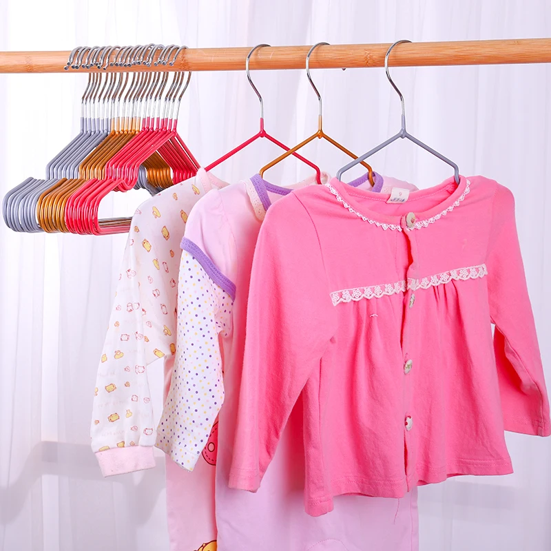 Детская Нескользящая вешалка для одежды из металлической проволоки с пластиковым ПВХ покрытием 5