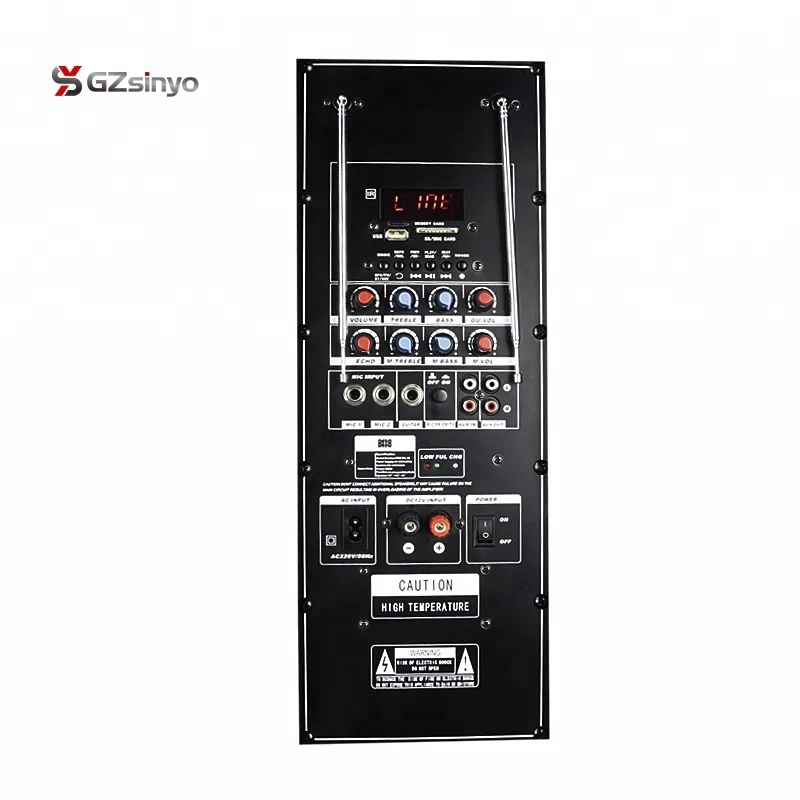 double 15 inch big power bare tone portable trolley speaker with UHF mic