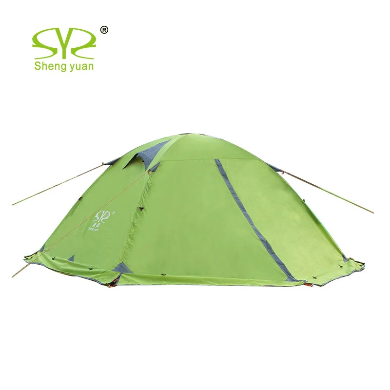 2 Person Waterproof Portable Double Door Double Layers Aluminium Pole Snowproof Camping Tent outdoor