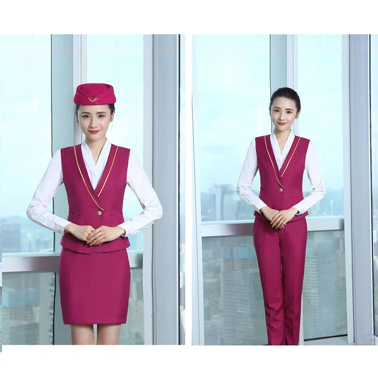 New design for Airline stewardess uniform with airport hostess uniform