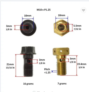 DIN 6921 M6 M8 Banjo gr5 titanium flange bolt for motorcycle