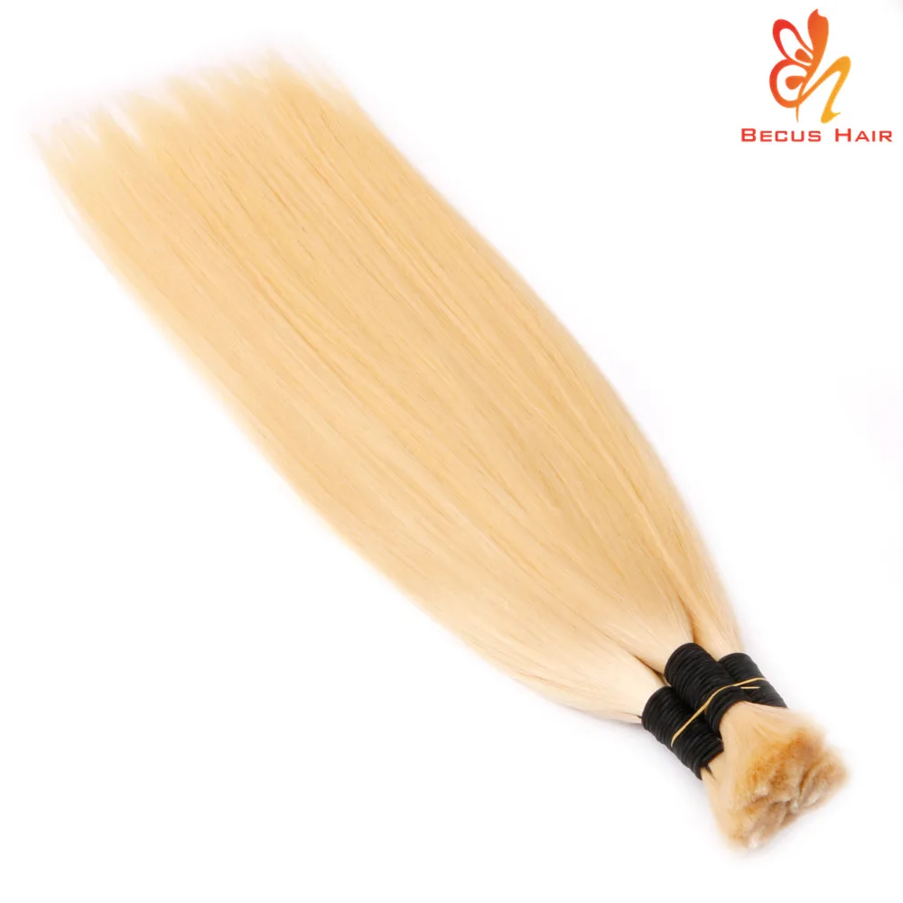 Human bulk wholesale virgin hair bulk ash blonde Russian hair extensions suppliers raw Indian hair bulk