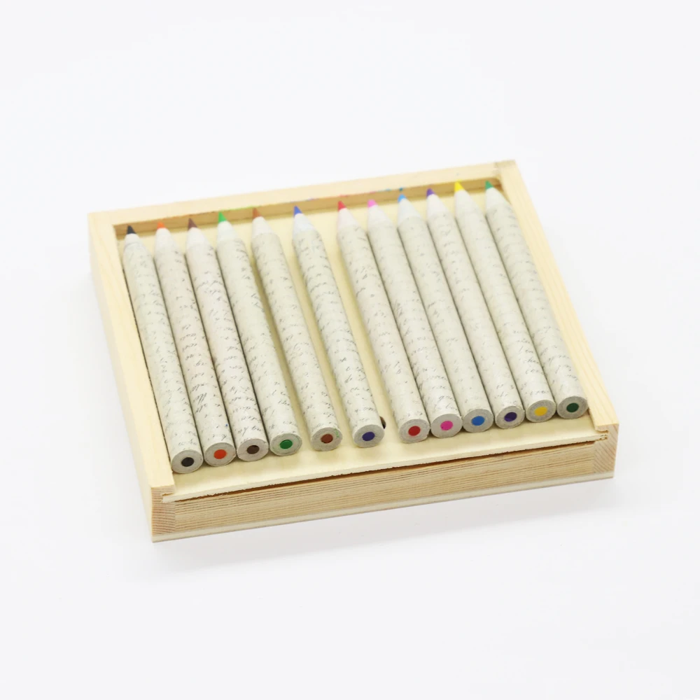 Hot sale environmental color pencil set in wooden box promotional gifts