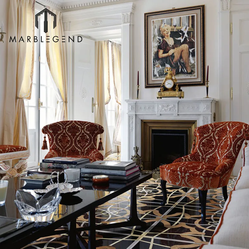 12X12 Wooden Floor Tiles Marble Inlay Parquet Floor Wooden Tiles