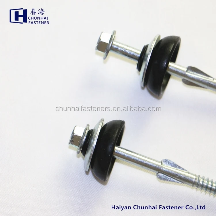 
Recessed hex flange Head Self Drilling Screw with Wing on Shank BSD Thread 3# Point BAZ Rubber Washer Fibre Cement Board screw 