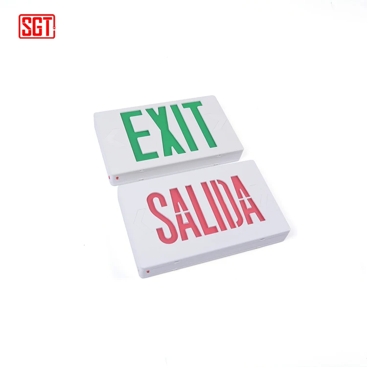 BEST sell Double face red or green SALIDA EXIT battery backup led exit sign led emergency lights for hospital