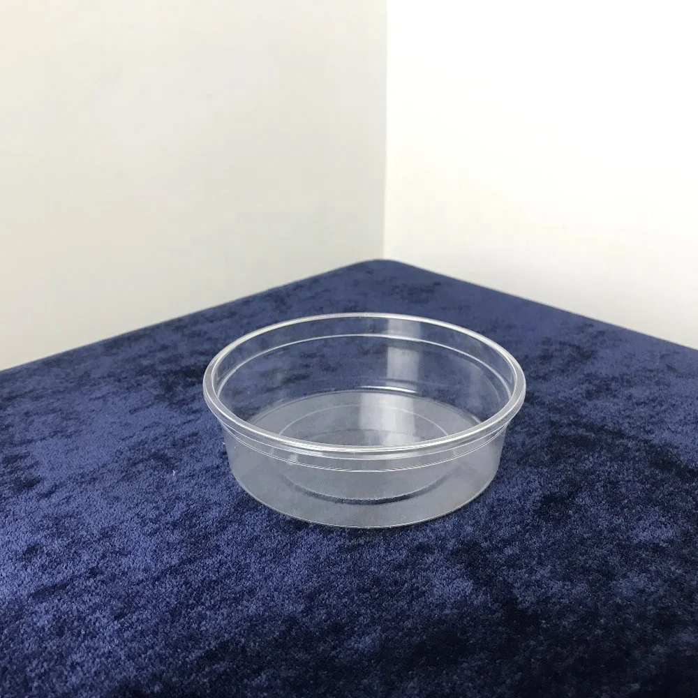 125ml 4oz Disposable Plastic  Round Pet Container Glass with lid