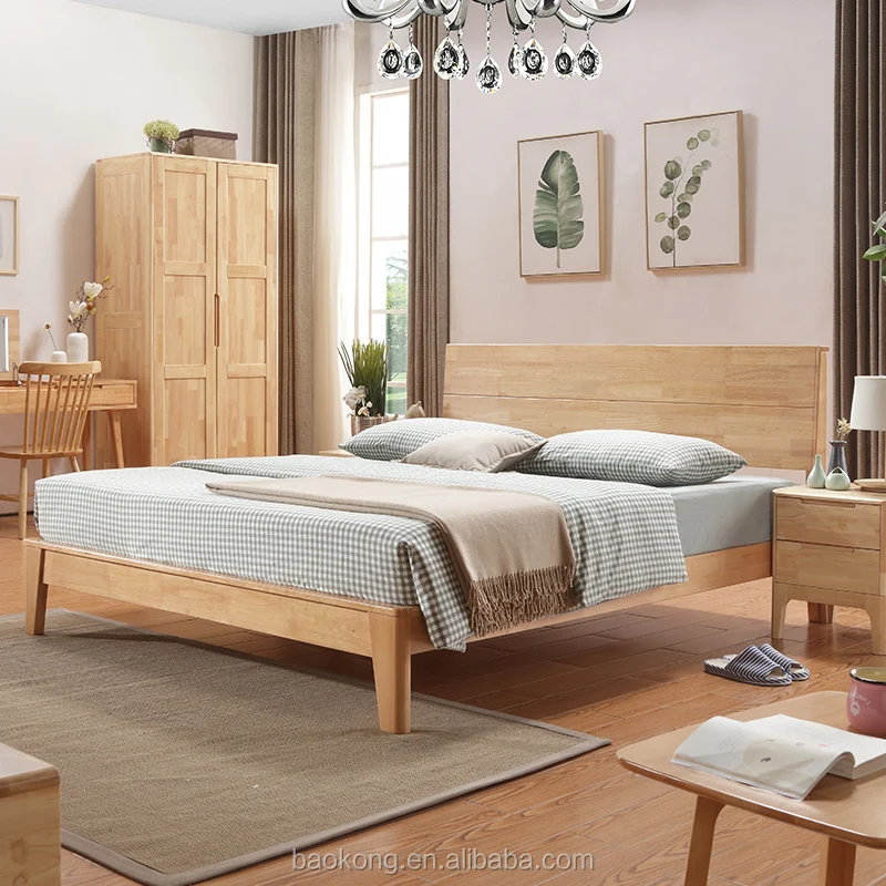 New Design Import Thailand Rubber Wood Bed