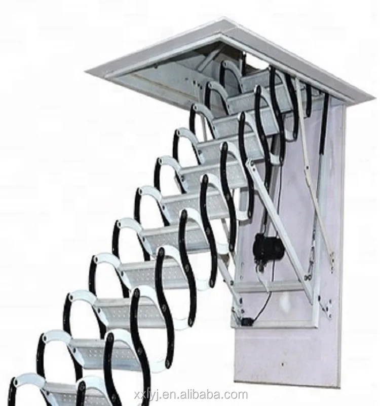 Domestic hot indoor carbon steel top hanging telescopic stairs