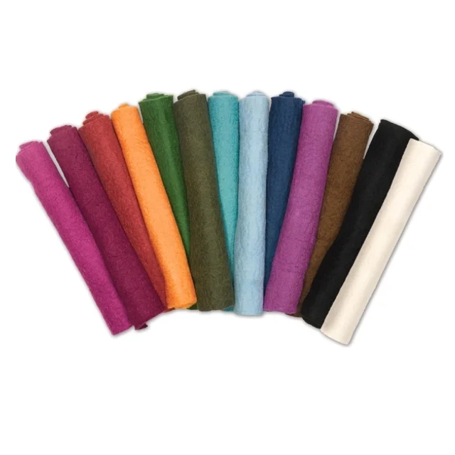 
factory needle colorful merino nonwoven fabric 3mm 5mm thick 100% german wool felt 