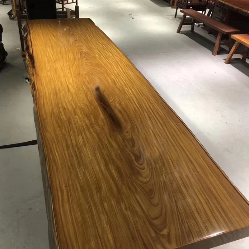 air-dried teak wood slab big size glossy finish for conference table custom -made welcome