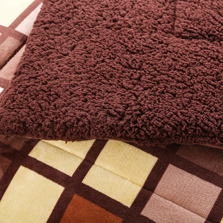 
china factory wholesale custom printed heavy winter fleece blanket quilts bedding set 