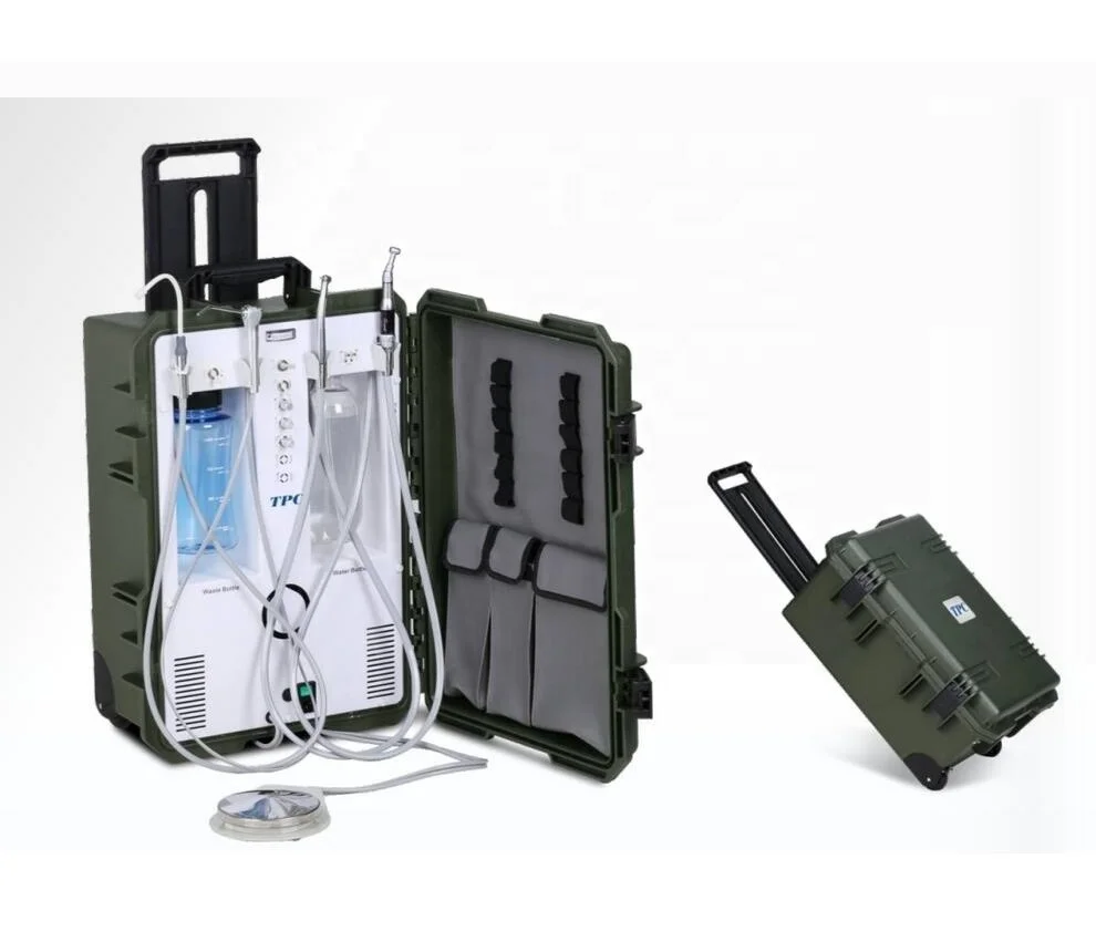 TPC Hot Sale Dental Equipment Portable Dental Unit with Air Compressor Curing Light