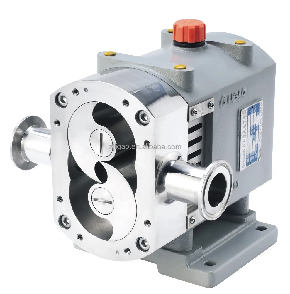 rotary lobe pump for food industry with sanitary stainless steel head
