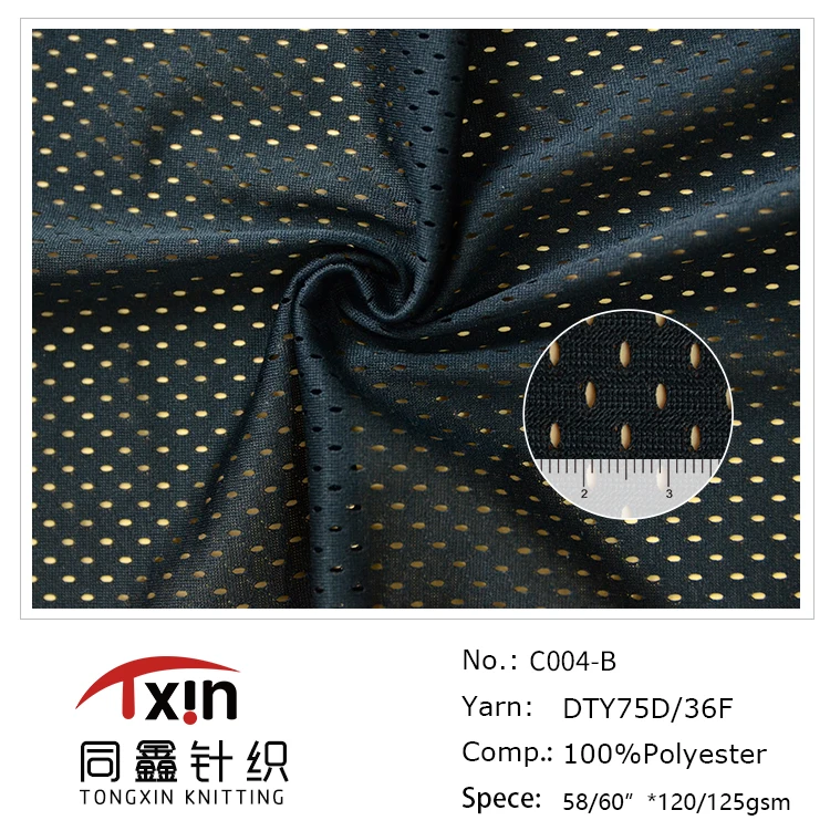 
100% polyester knitted fabric mesh fabric basketball shorts fabric 