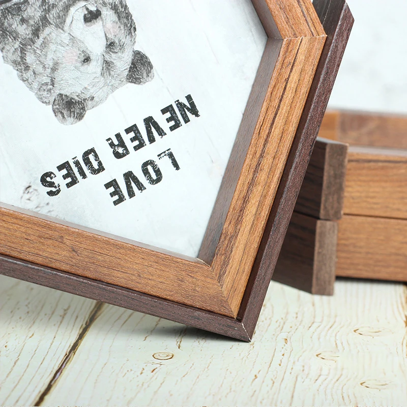 Creative Gift Frame Creative Style Brown Color MDF Material House Shape Hinged Wooden Picture Photo Frame