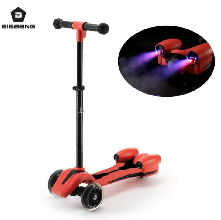 
BIGBANG HANGZHOU 3 flashing pu wheels new scooter toy rocket type sprayer kids kick scooter for sale 