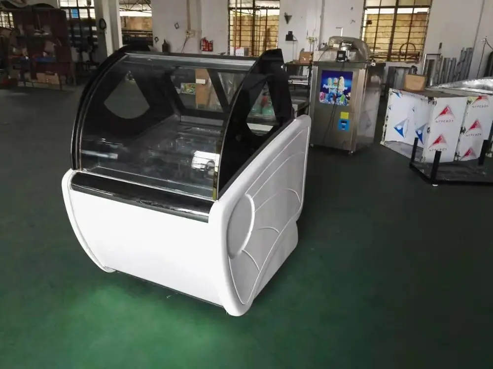 Kolice Commercial 6 Pcs Pan size 3 L Gelato Hard Ice Cream Display Freezer/ Showcase Refrigerator