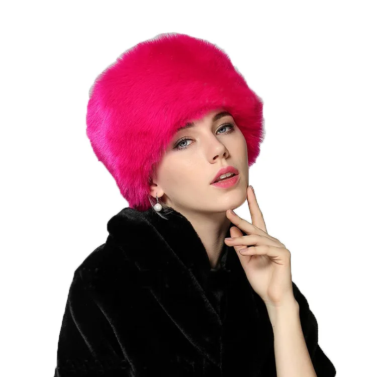 
Factory Price Russian style Silver Fur Trim Hat With Fox Tail 
