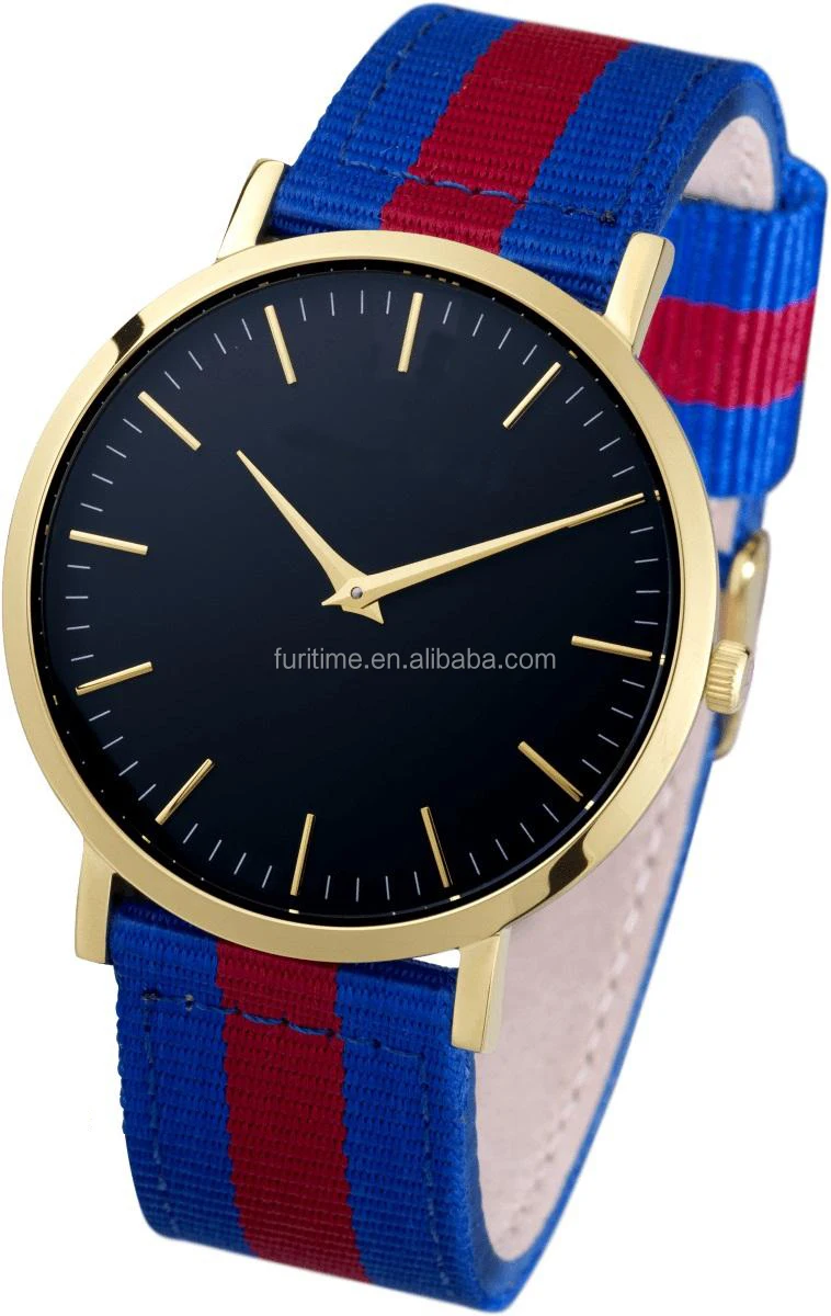 OEM brand fashion mesh band with PVD gold plating japan movement super slim men quartz watch