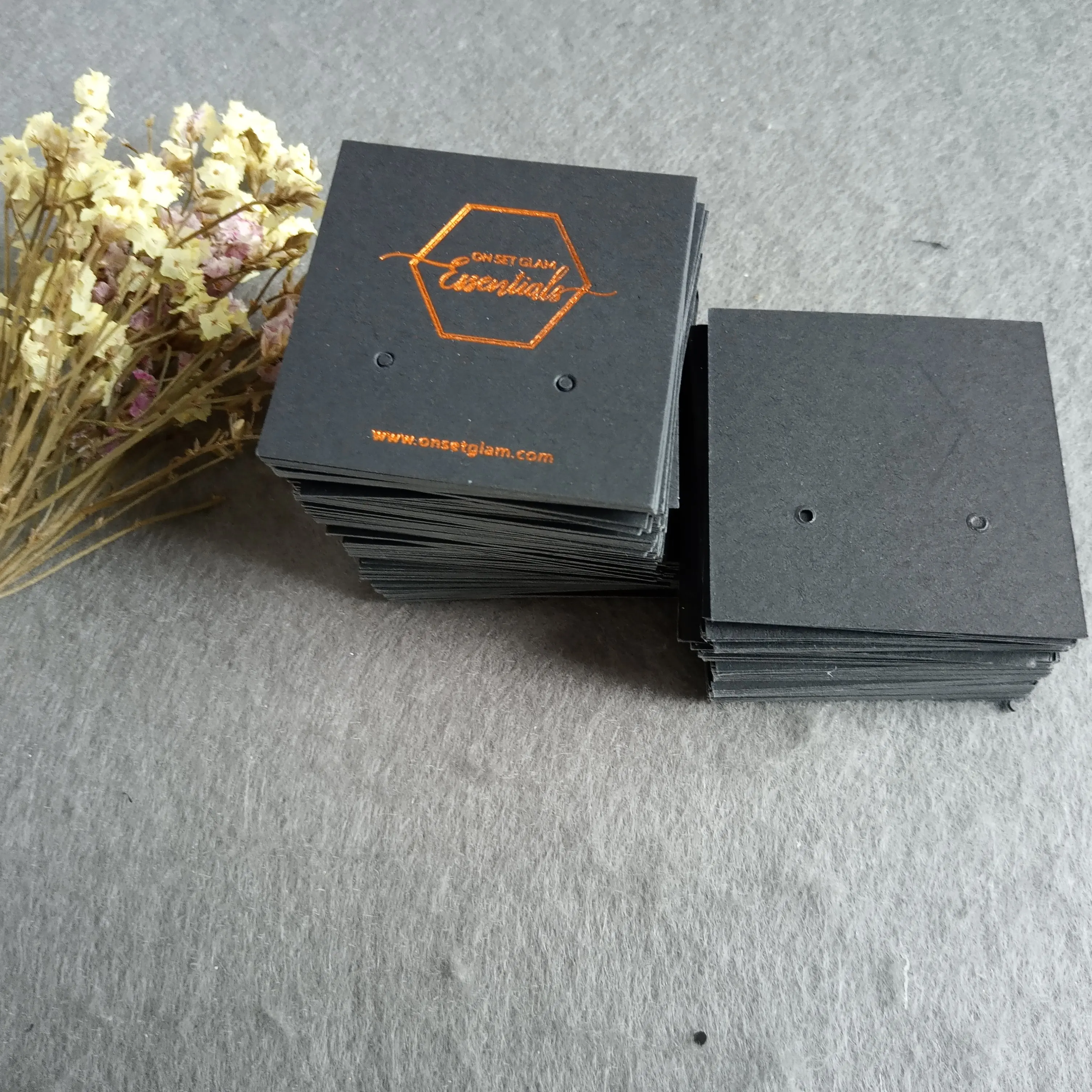 Оптовая продажа подвесные бирки для одежды на заказ штампованные из розовой золотой фольги