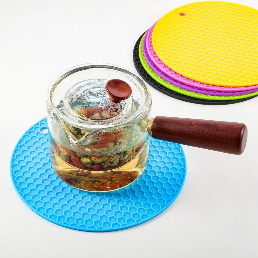 BHD Food Grade approved Flexible Silicone Pot Holders Non Slip Heat Resistant Hot Pads Silicone Trivet Mat