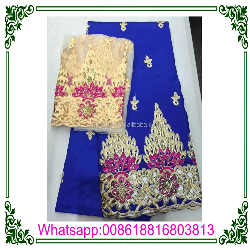 Hot selling india george wrappers set , george fabric with beads for wedding