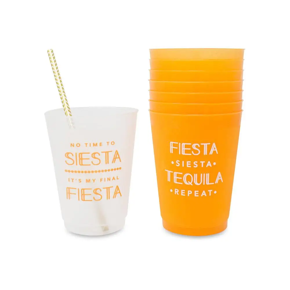 Personalized Frosted Plastic Party Cups - Vegas Before Vows Frost-Flex Plastic Drinking Cup, 12-Ounce, Frosted