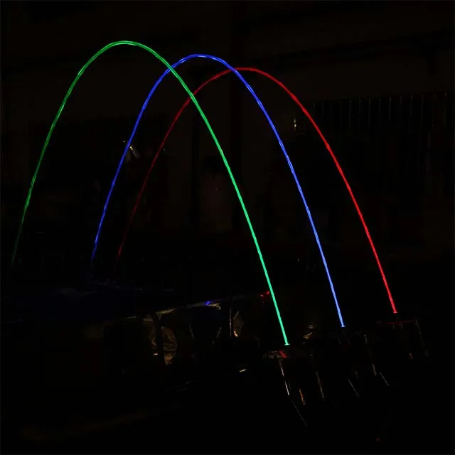 Laminar water jet fountain with color controller laminar flow