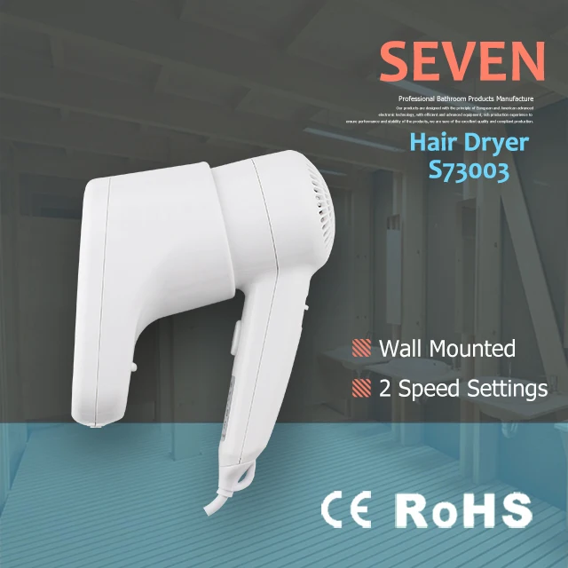 Wall mounting easy installation white hot air high speed hair body dryer