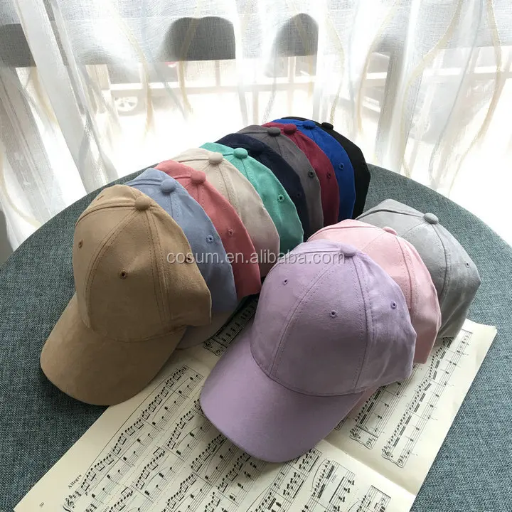Wholesale custom cap suede trucker fashion suede baseball plain hat