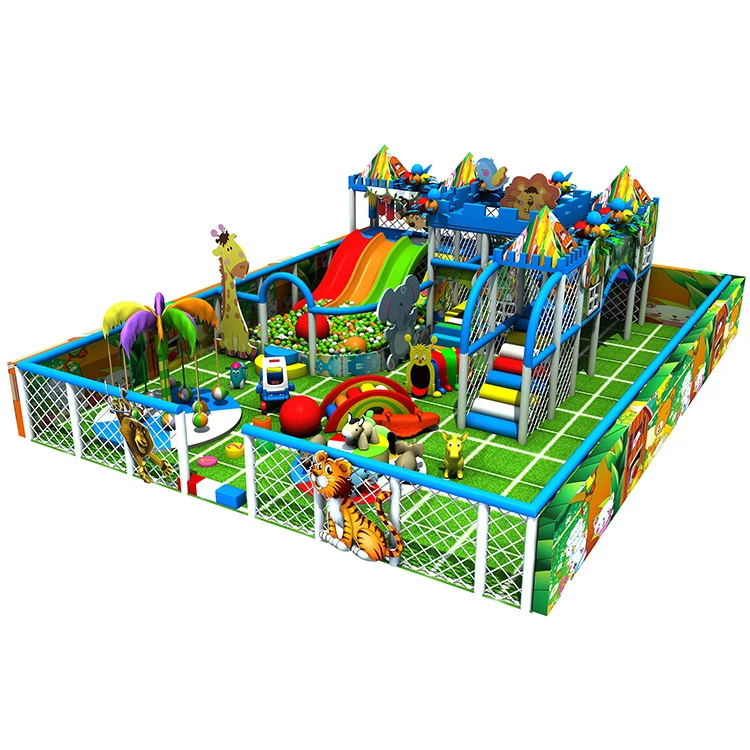 Large shopping mall amusement park equipment kids slide with ball pool for indoor playground