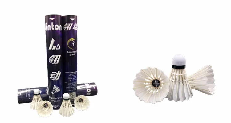 Hot selling in Malaysia 3 layers cork head goose feather shuttlecock badminton for training