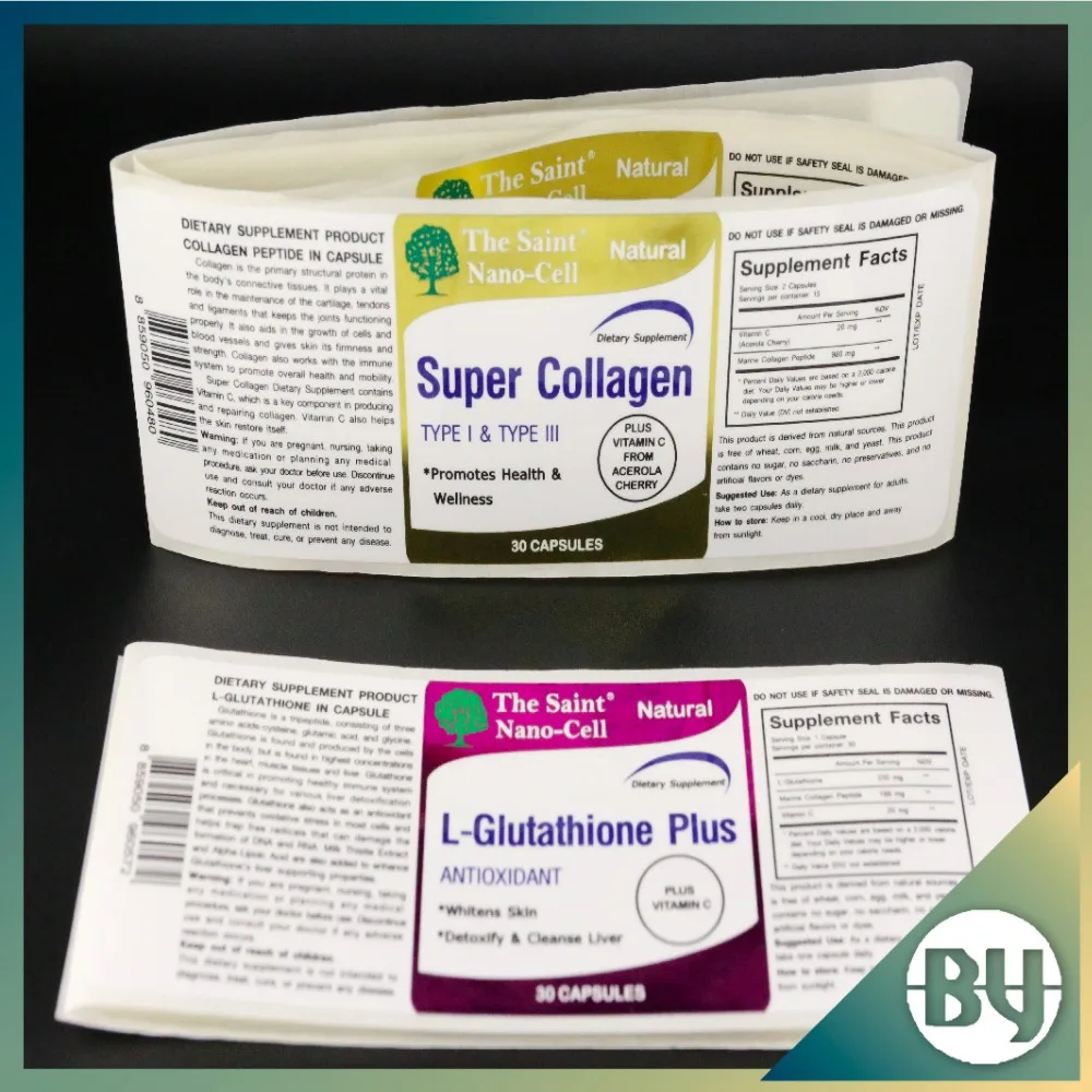 
Art paper PP custom durable gold stamping product sticker label for medical round bottle 