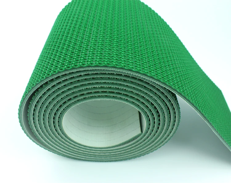 Factory Price Green Wave Grass Anti-skid PVC Coated Rough Top Conveyor Belt for For Marble /Stone/ Mining