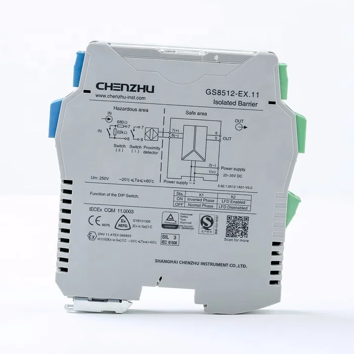 GS8512-EX.22  2inputs,2outputs DI,Relay output Isolated Barrier intrinsically safe barriers intrinsic safety barrier CHENZHU