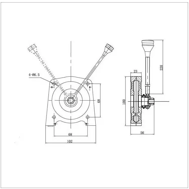 GJ1103 Cement Truck Hand Throttle Joystick Push Pull Cable Control Lever