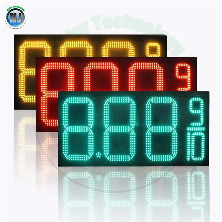 Waterproof Cabinet Remote Control Led Gas / oil Station Price Display Screen with Top Light Box