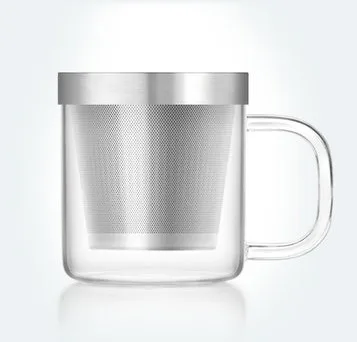 Лидер продаж, чашка для чая SAMADOYO из боросиликатного стекла с ситечком и металлической крышкой для офиса и дома