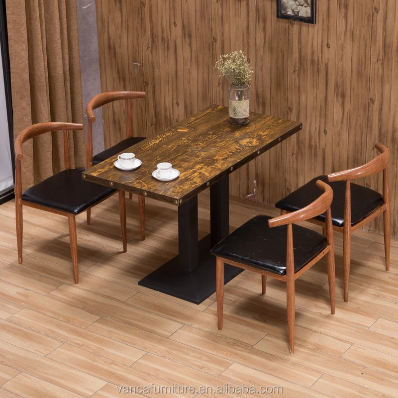 Popular antique wood restaurant furniture dining tables