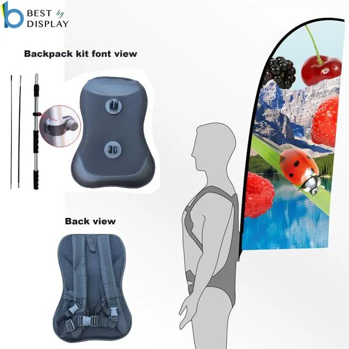 Backpack Flying Banner Flag Walking Banner Display Advertising Backpack