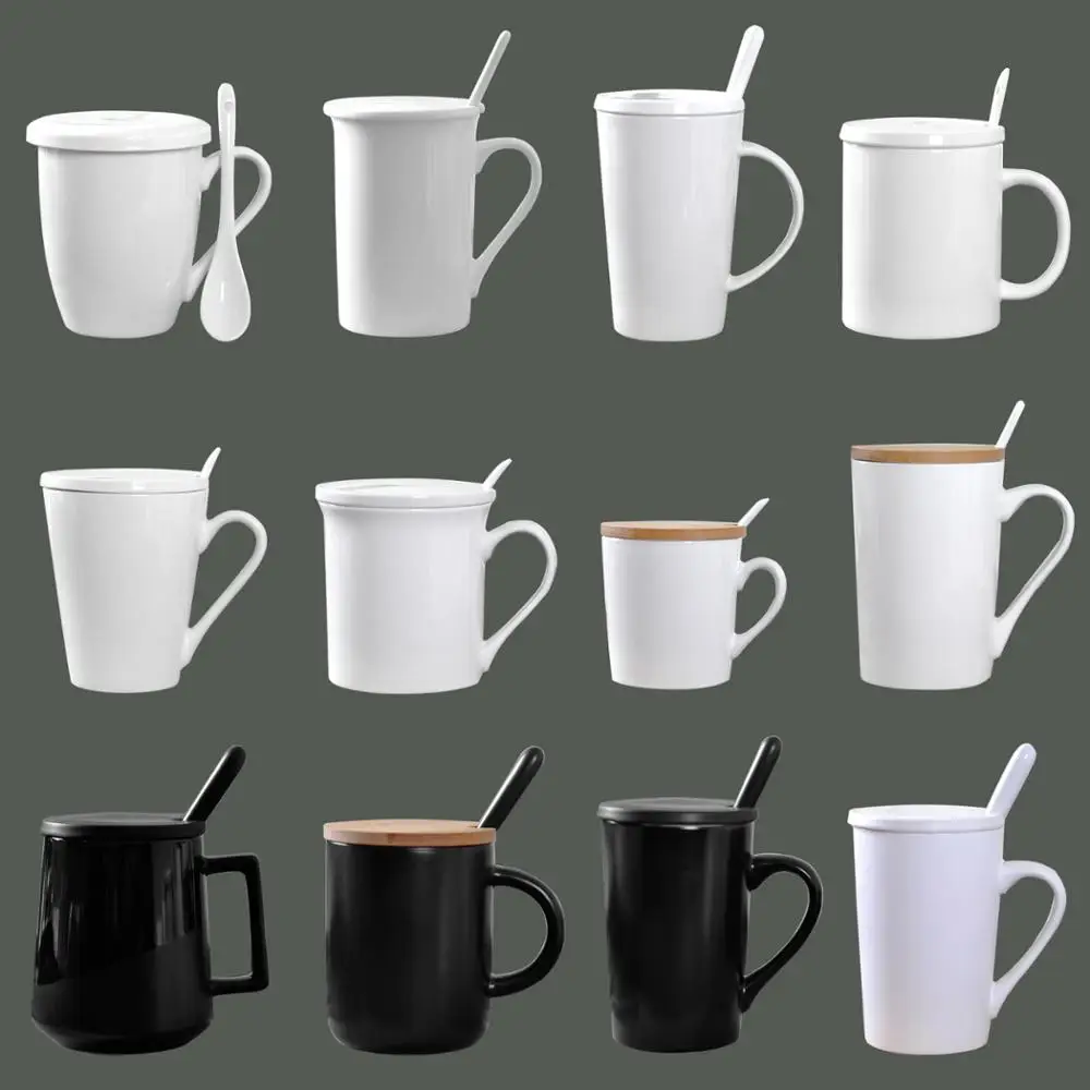 OEM high quality sublimation white or black porcelain mug blank orca coating ceramic mug coffee cup with custom logo
