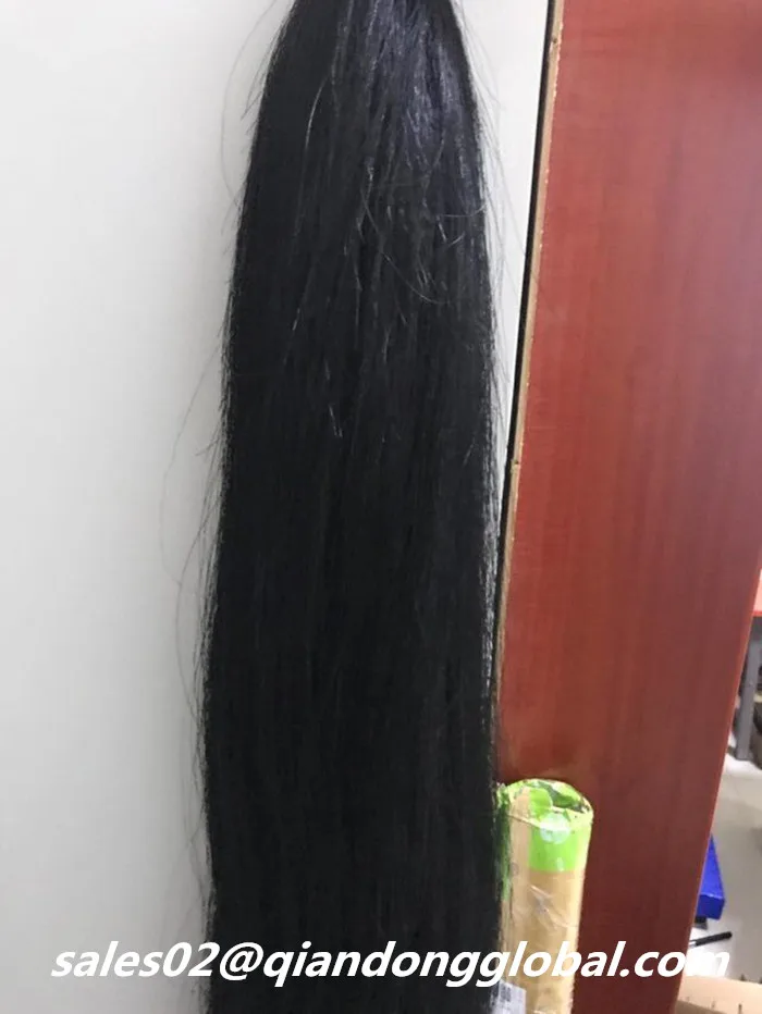 
Wholesale Price Double Thickness 90cm Real Horse Tail Hair For False Horse Tail Hair 