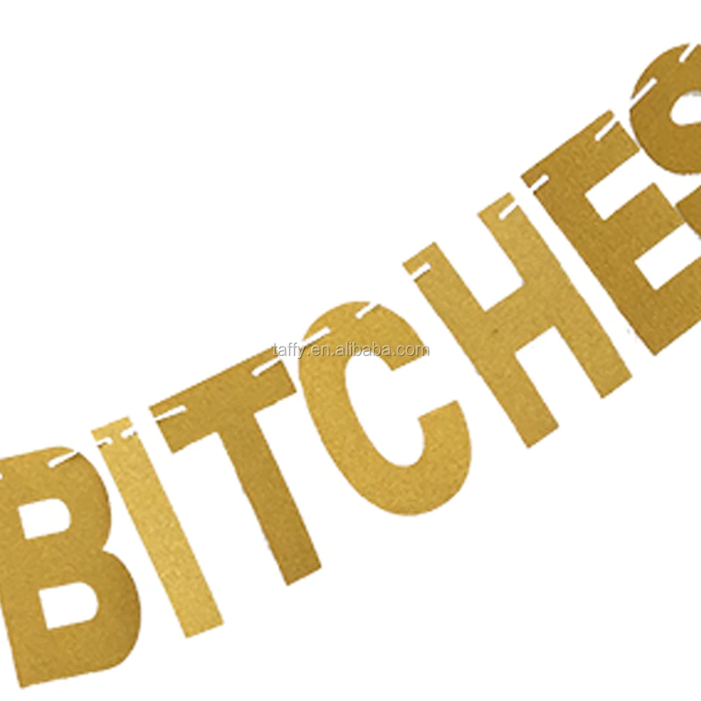 new bachelorette HEN party decorations supplies paper glitter LETS PARTY BITCHES BANNER bunting garland